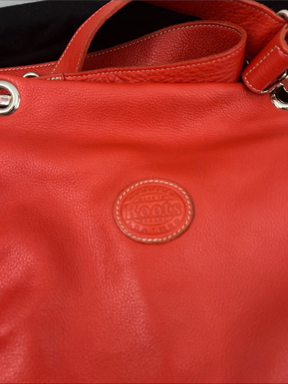 Roots Red Leather Crossbody Bag - Picture 4 of 12